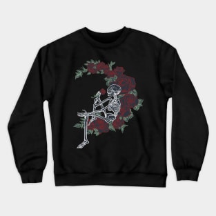 Dark skeleton rose moon Crewneck Sweatshirt
